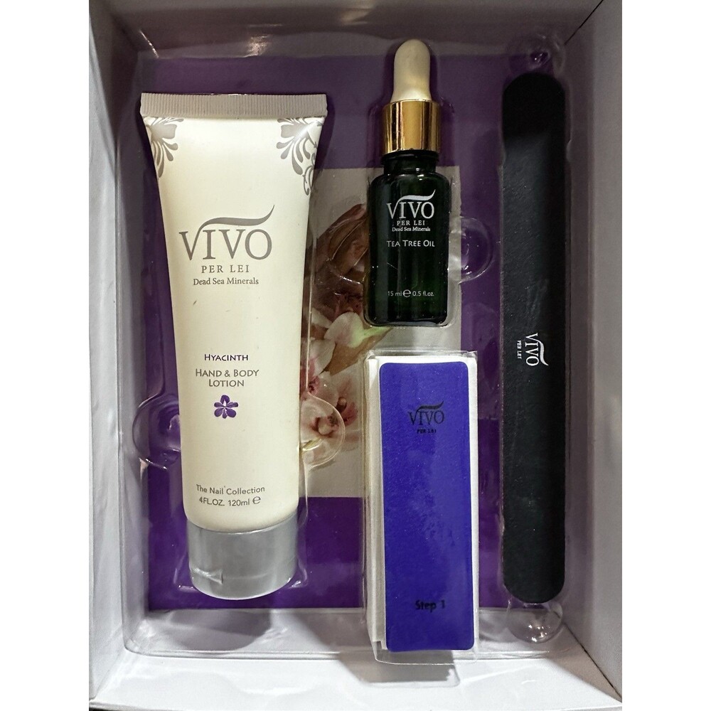 VIVO Per Lei Hyacinth Fast Dead Sea Minerals Exquisite Manicure Set Kit NIB